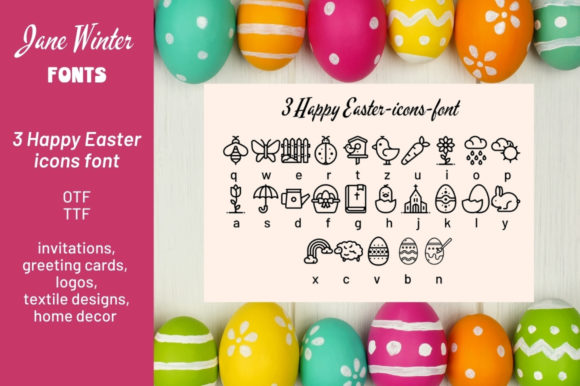 Happy Easter Icons Font for Business